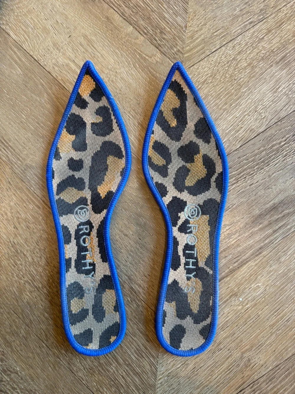 Rothy's Leopard Print Pointed Toe Flats in Black and Tan - Picture 6 of 12